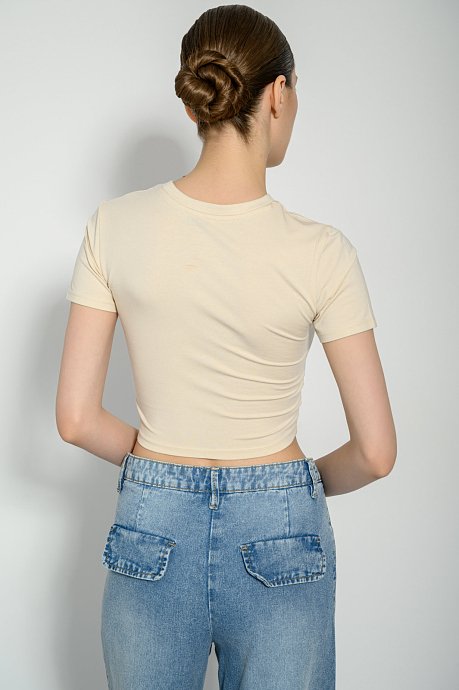 Κροπ t-shirt με τύπωμα