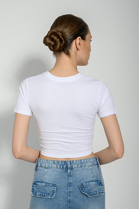 Κροπ t-shirt με τύπωμα