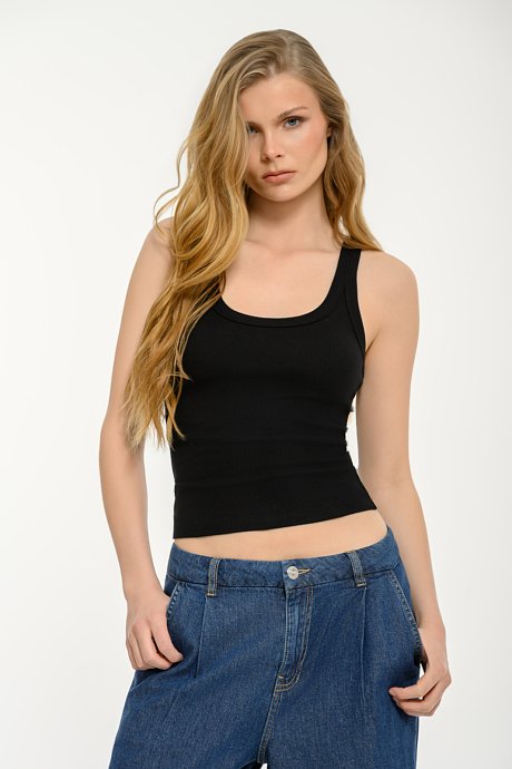 Basic sleeveless ribbed top