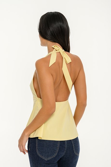 Poplin top with halter neck tie