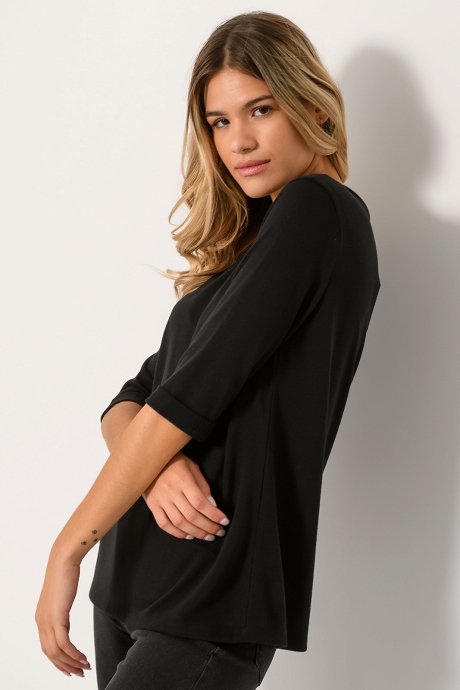 Basic blouse with 3/4 sleeves