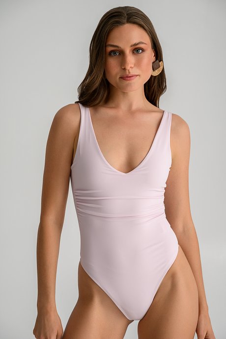 Lycra sleeveless bodysuit with V neckline