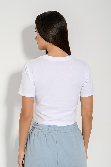 Κροπ t-shirt με τύπωμα