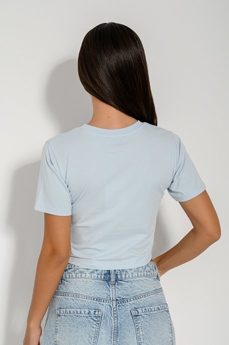 Κροπ t-shirt με τύπωμα