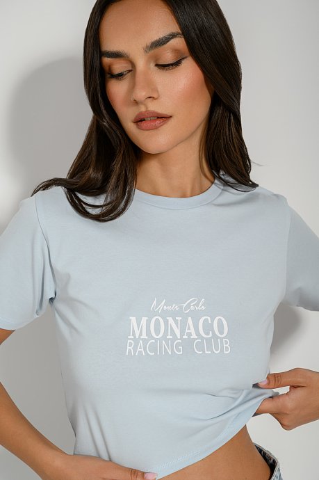 Κροπ t-shirt με τύπωμα