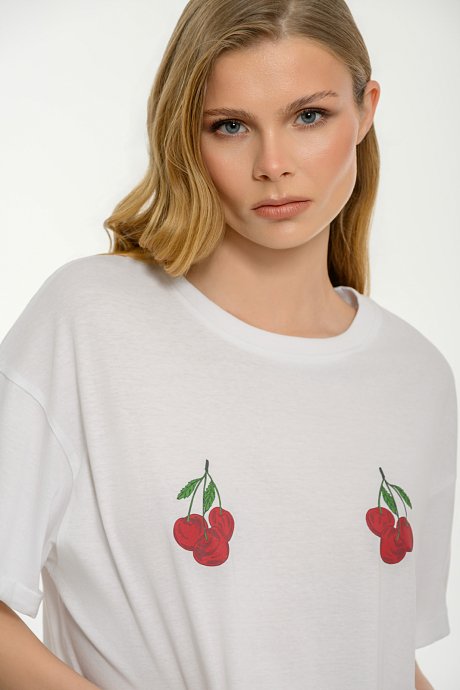 Κροπ t-shirt με τύπωμα