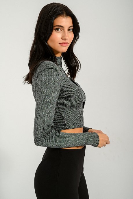 Cruise cropped top with silver thread