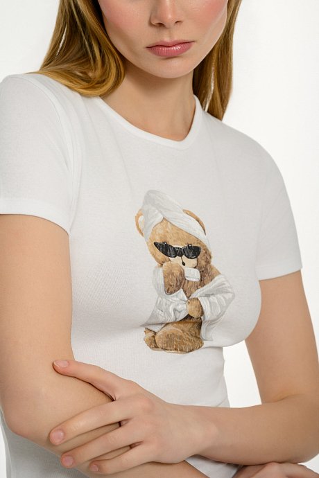 Κροπ t-shirt με τύπωμα