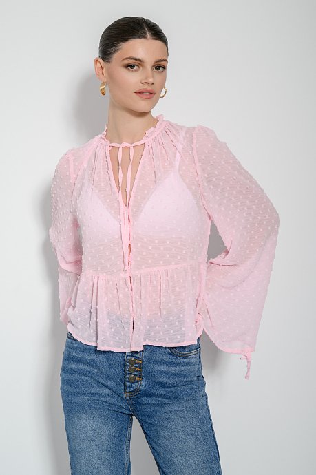 See through top with polka dots