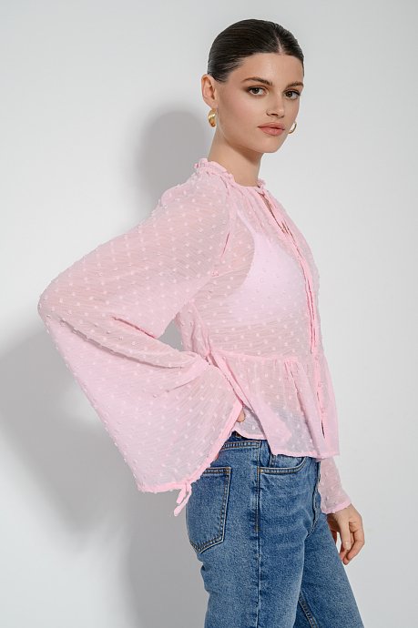 See through top with polka dots