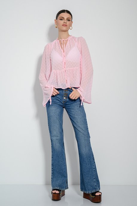 See through top with polka dots