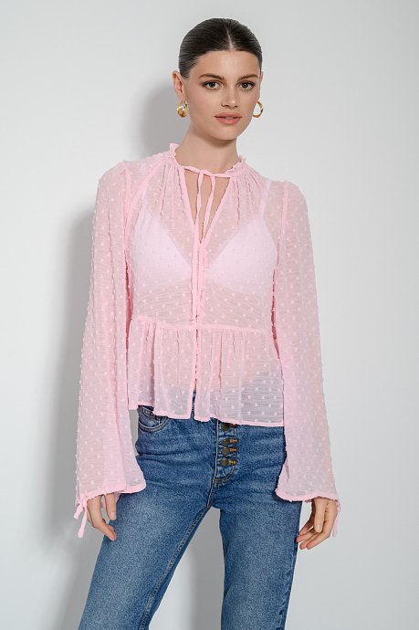 See through top with polka dots
