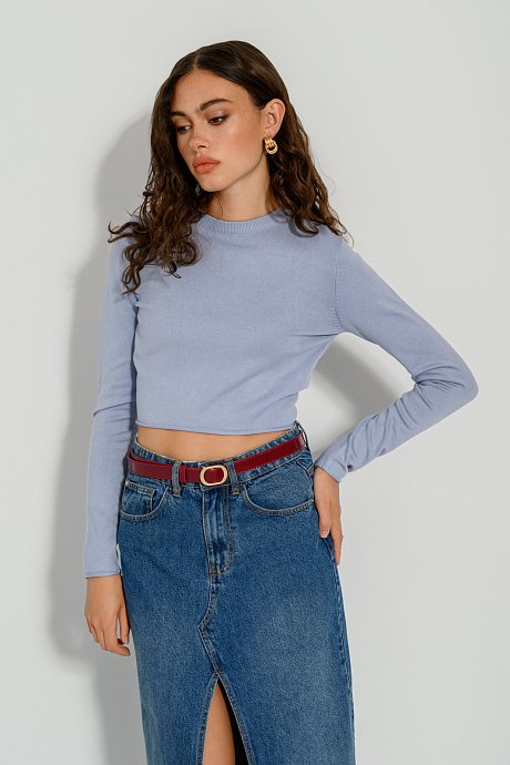 Knitted basic crop top