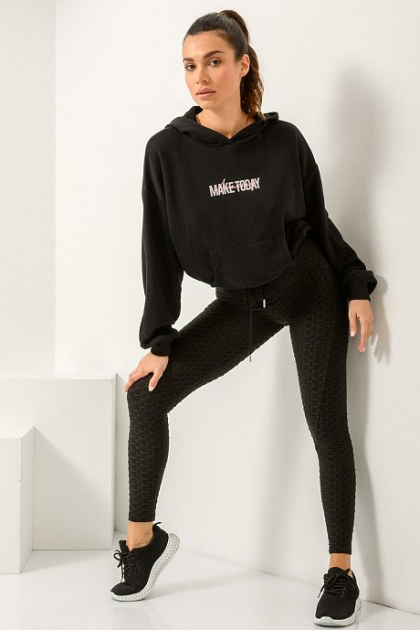 Active cropped hoodie with print