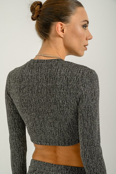 Cropped top with silver thread