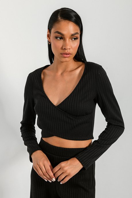 Ribbed cruise cropped top