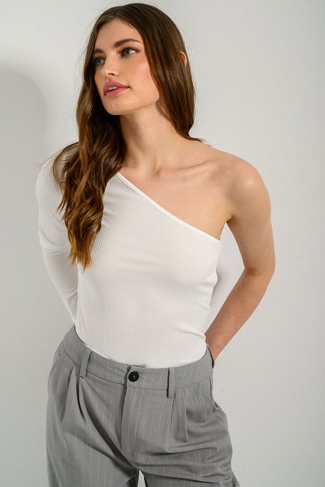 One- shouldered rib top