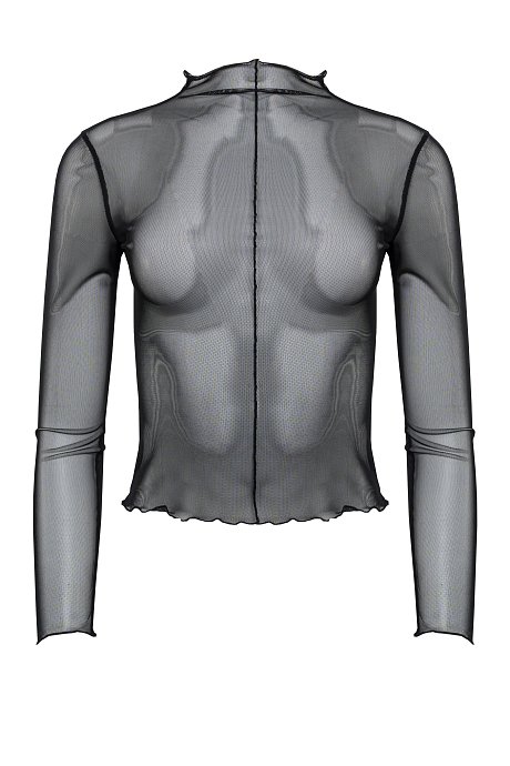 Tulle top with semi-see through detail