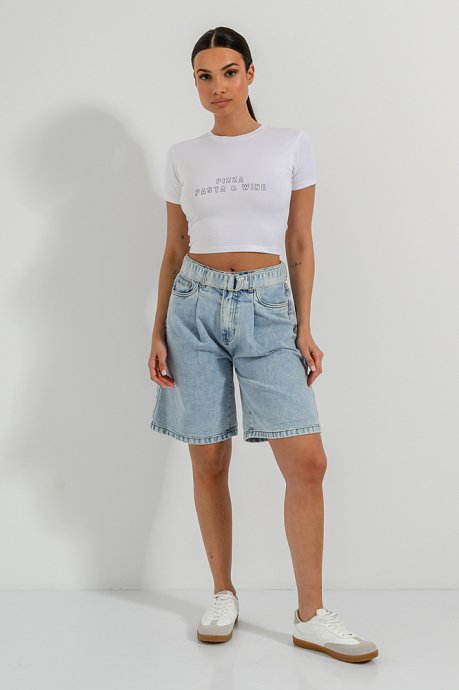 Cropped t-shirt with print