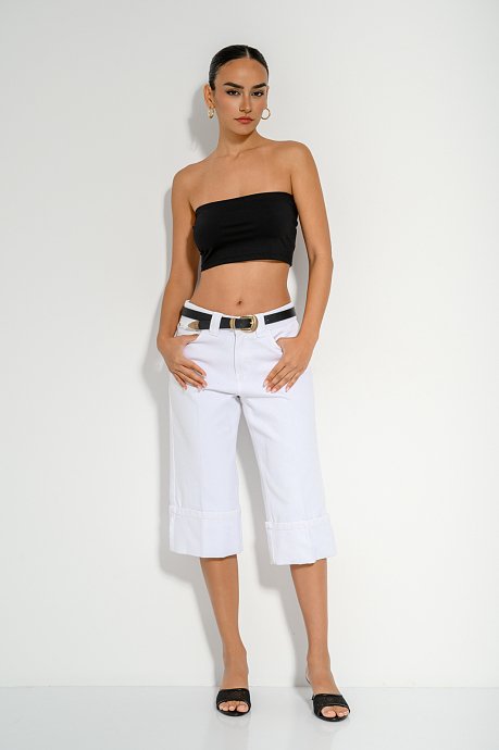 Strapless lycra cropped top