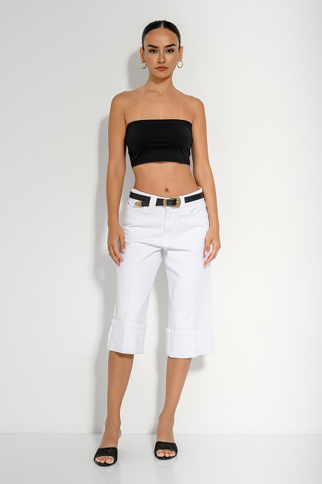 Strapless lycra cropped top