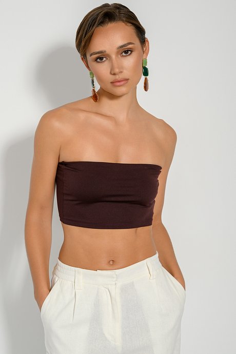 Strapless λύκρα κροπ τοπ