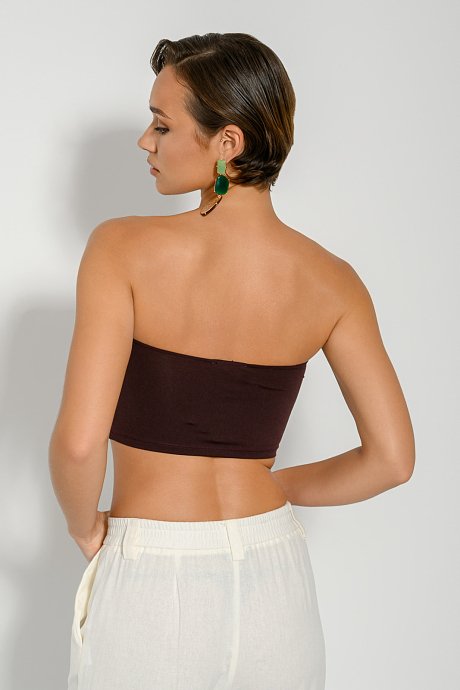 Strapless λύκρα κροπ τοπ