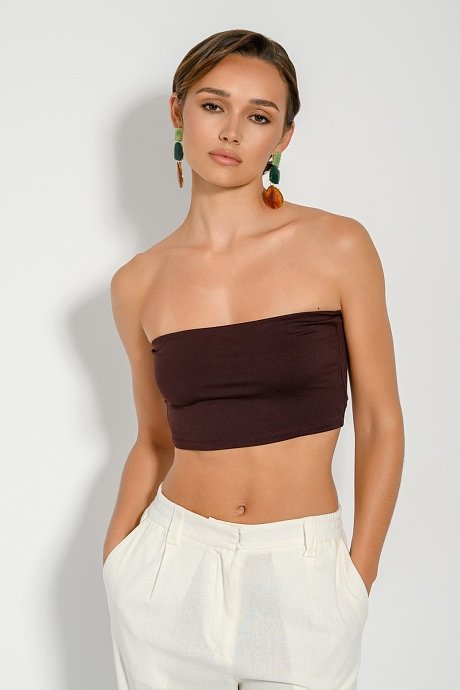 Strapless λύκρα κροπ τοπ