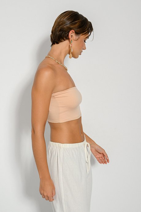 Strapless λύκρα κροπ τοπ