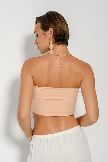 Strapless λύκρα κροπ τοπ