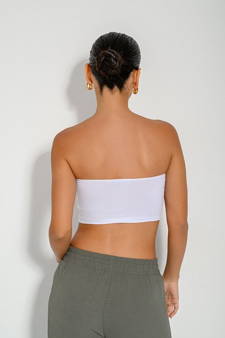 Strapless lycra cropped top