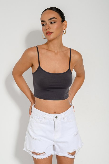 Lycra crop top with spaghetti straps