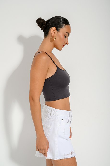 Lycra crop top with spaghetti straps