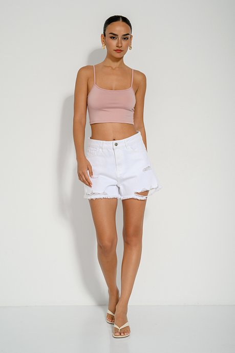 Lycra crop top with spaghetti straps
