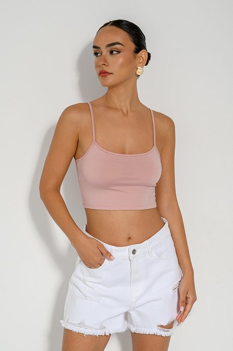 Lycra crop top with spaghetti straps