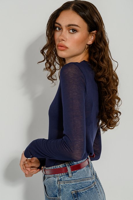 See through top with long sleeves