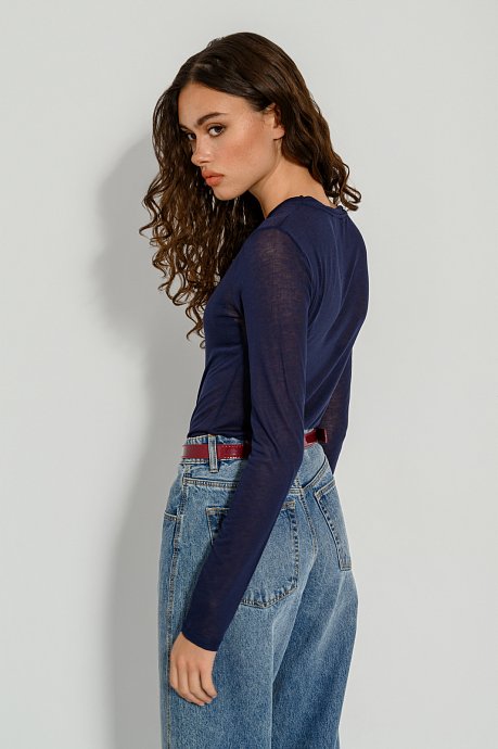 See through top with long sleeves