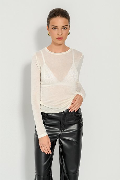 See through top with long sleeves