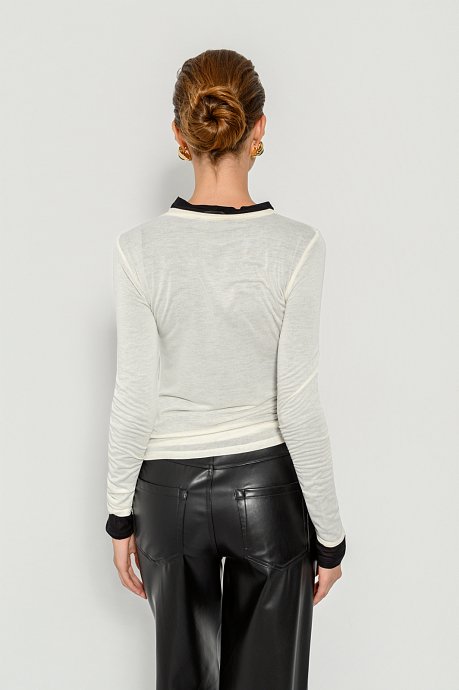 See through top with long sleeves