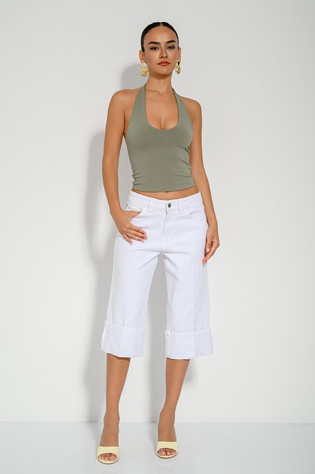 Halter top with neck tie