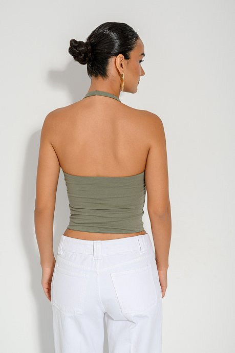Halter top with neck tie