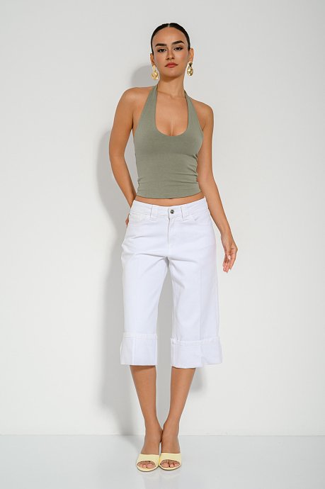 Halter top with neck tie