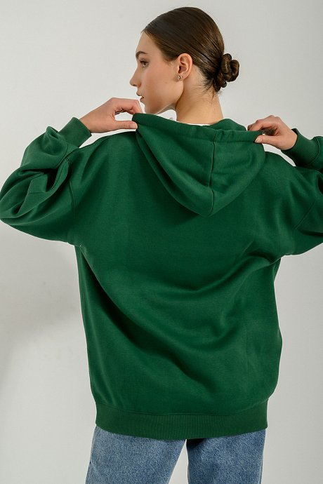 Oversized hoodie with embroidered pattern