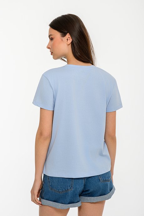 Basic t-shirt με στρογγυλή λαιμόκοψη