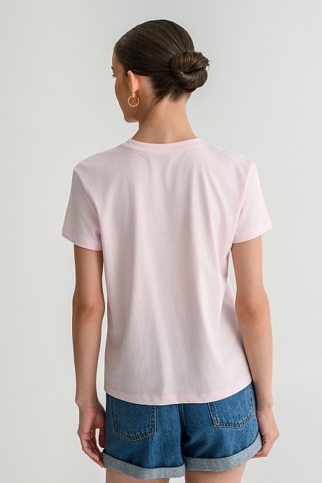Basic t-shirt με στρογγυλή λαιμόκοψη