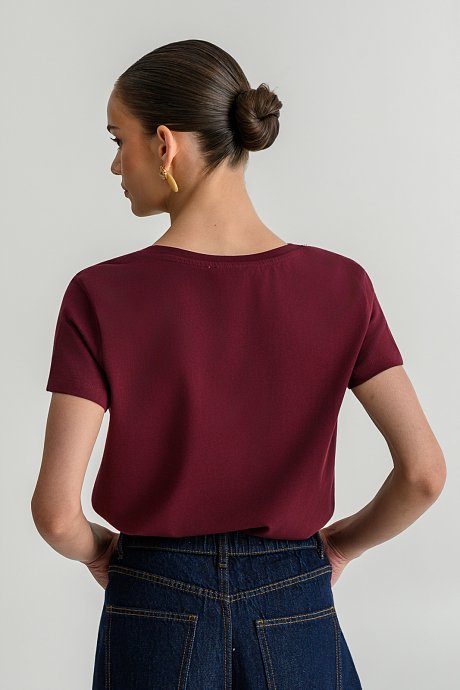 Basic t-shirt με V λαιμόκοψη