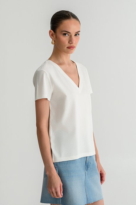 Basic t-shirt με V λαιμόκοψη