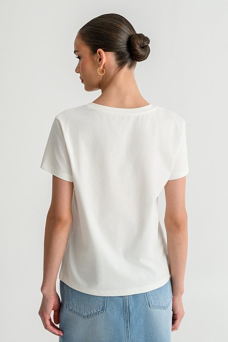 Basic t-shirt με V λαιμόκοψη