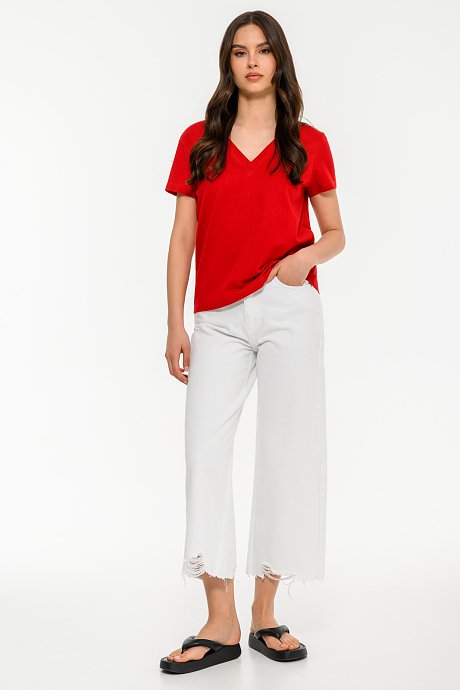 Basic t-shirt με V λαιμόκοψη