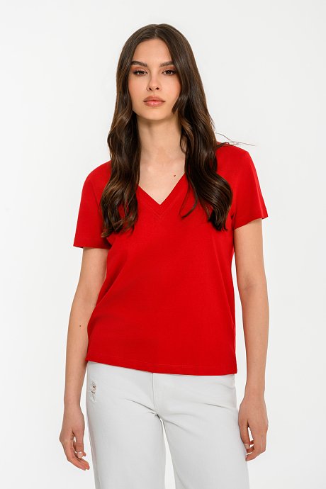 Basic t-shirt με V λαιμόκοψη